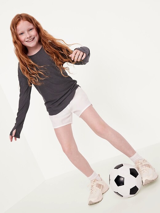 Image number 1 showing, CloudMotion Long-Sleeve Back-Cutout Performance T-Shirt for Girls