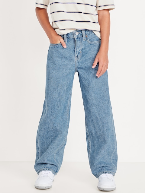 Baggy Non-Stretch Jeans for Boys - Light Wash