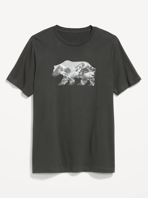 Graphic Crew-Neck T-Shirt - Black Crystal