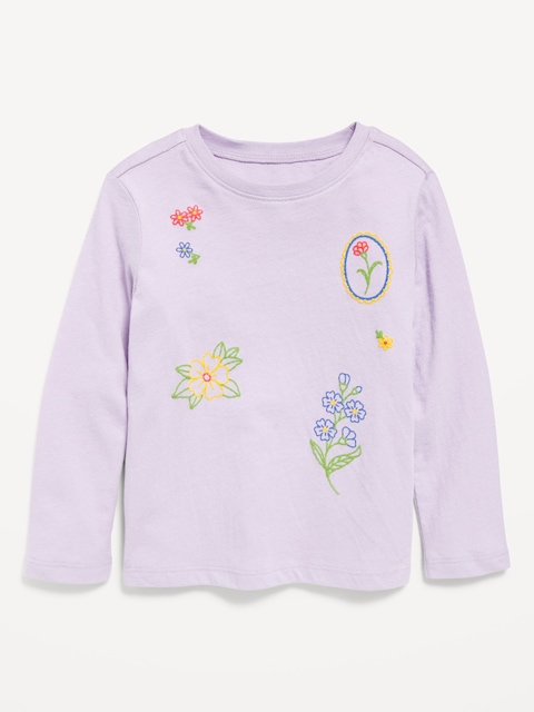 T-shirt à manches longues et à imprimé pour toute-petite fille
