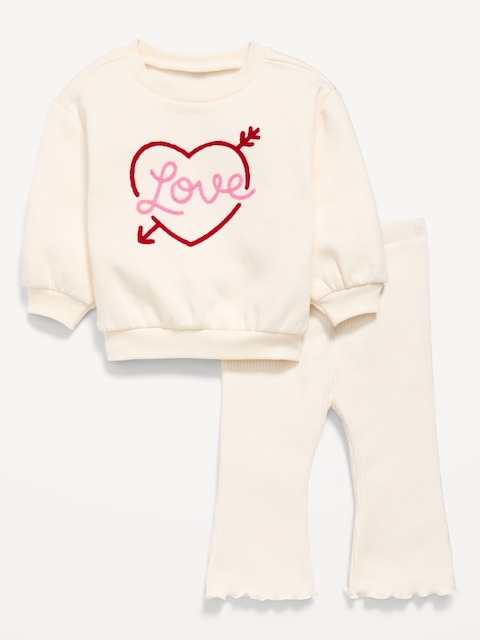 Long-Sleeve Graphic Sweatshirt and Leggings Set for Baby