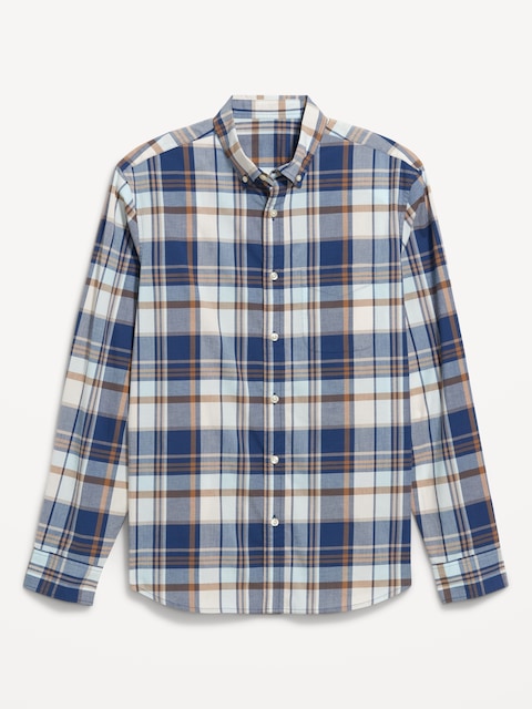 Chemise passe-partout coupe classique à motif - Bleu Pacifique