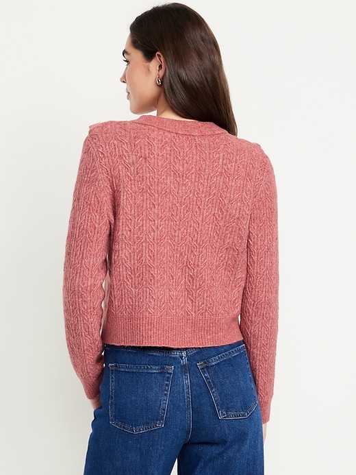 Image number 2 showing, Wool-Blend Cropped Ruffle Sweater
