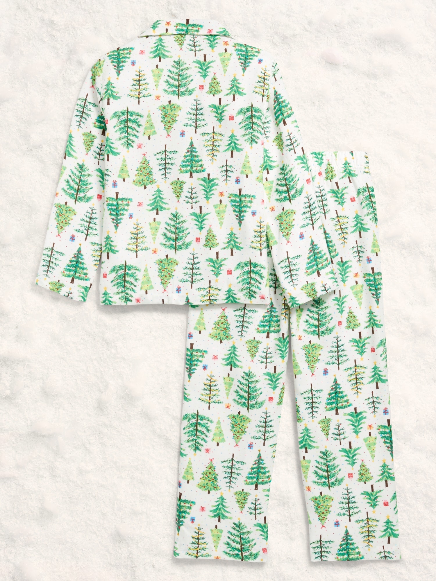 Printed Gender-Neutral Button-Front Pajama Set for Kids