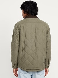 Image number 2 showing, Sherpa-Lined Quilted Flannel Shacket