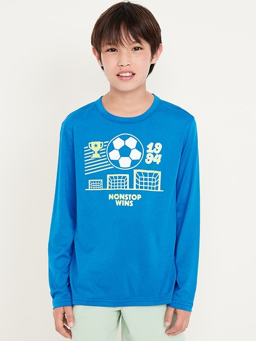 Image number 3 showing, CloudMotion Long-Sleeve Graphic Performance T-Shirt for Boys