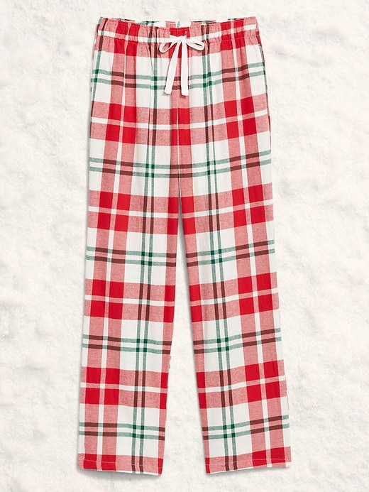 Image number 4 showing, Mid-Rise Plaid Flannel Pajama Pants for Women