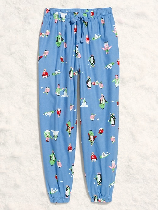 Image number 4 showing, High-Waisted Printed Flannel Pajama Jogger for Women