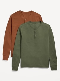 L'image numéro 1 présente T-shirt henley gaufré (paquet de 2)