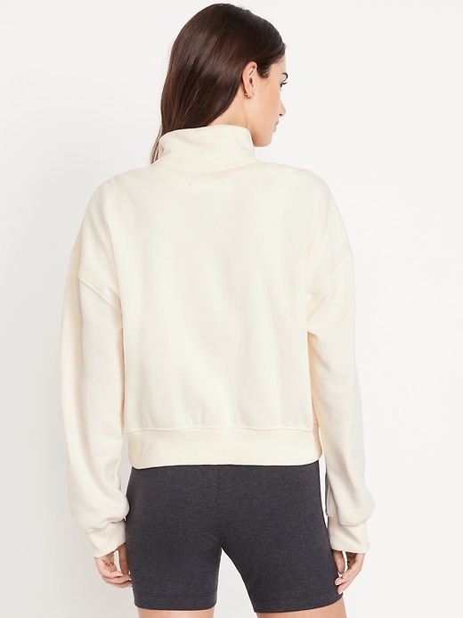 Image number 8 showing, Oversized Logo-Graphic Cropped Half-Zip Pullover