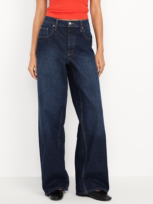 Image number 2 showing, Mid-Rise Slouchy Wide-Leg Jeans
