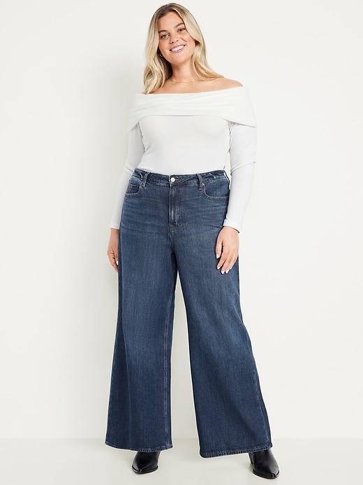 Image number 6 showing, Extra High-Waisted Super Wide-Leg Jeans