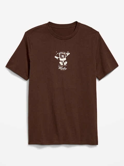 Graphic Crew-Neck T-Shirt - Dark Brown