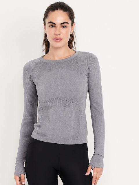 Haut ajusté Fluidité sans coutures - Gris Chiné Pâle