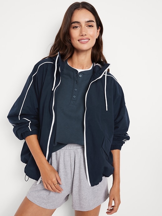 Image number 3 showing, SoComfy Oversized Button-Front Sweatshirt