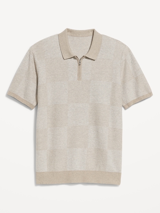 Image number 4 showing, Quarter-Zip Check Polo Sweater