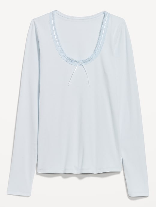 Image number 4 showing, Scoop-Neck Long-Sleeve Ribbed Top