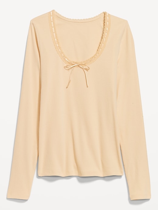 Image number 4 showing, Scoop-Neck Long-Sleeve Ribbed Top