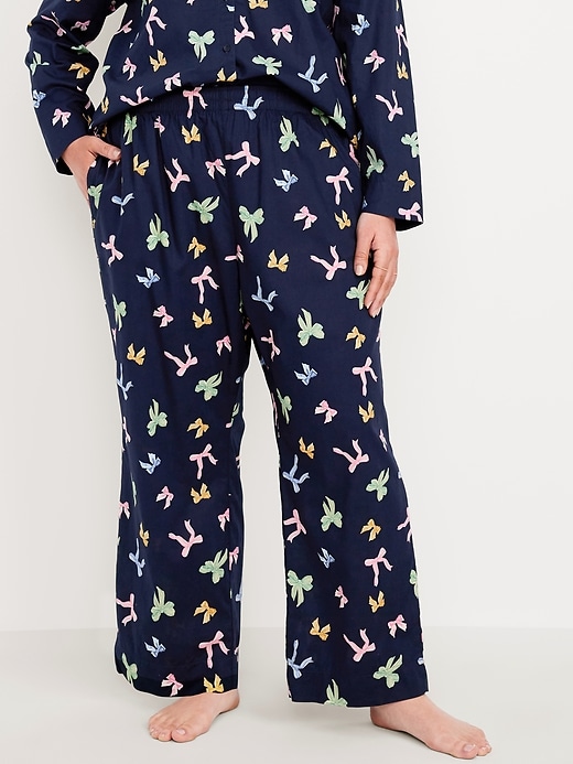 Image number 7 showing, High-Waisted Poplin Pajama Pant