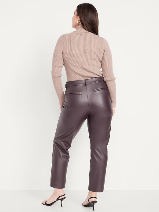 Image number 6 showing, High-Waisted Faux-Leather Pixie Straight Pants