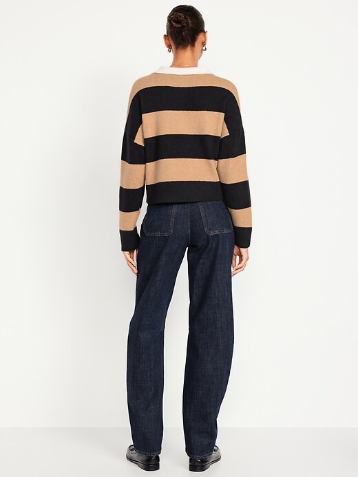 Image number 3 showing, High-Waisted Barrel Utility Jeans