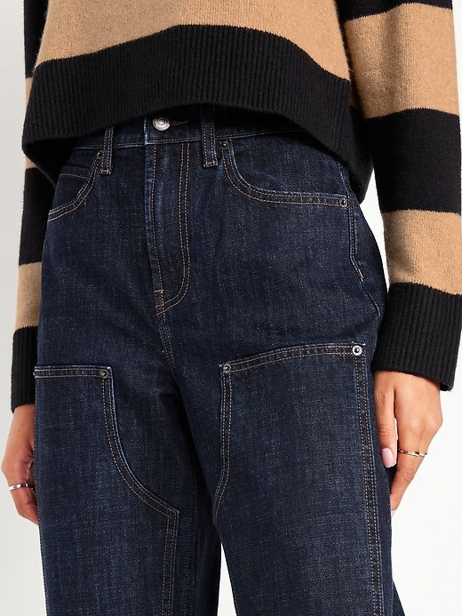 Image number 8 showing, High-Waisted Barrel Utility Jeans