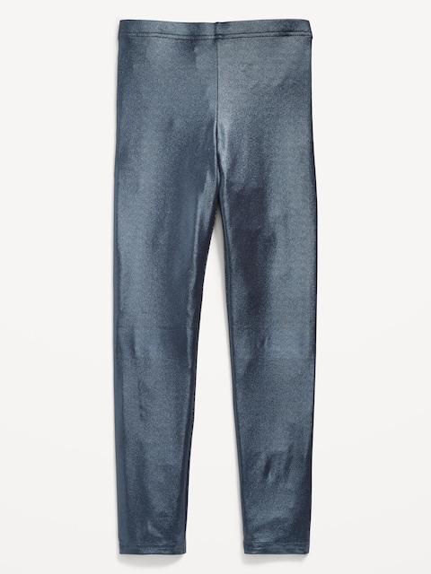 Legging à motif métallisé scintillant pour fille - Ciel Sombre Scintillant