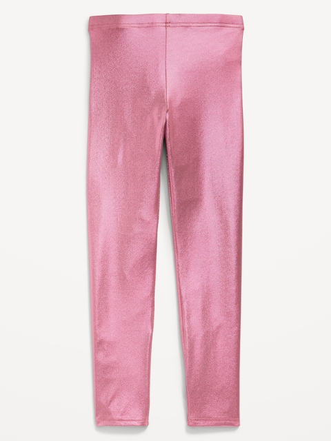 Legging à motif métallisé scintillant pour fille - Claret Rosé