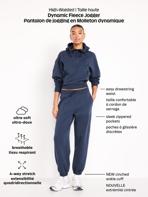 Image number 8 showing, High-Waisted Dynamic Fleece Sweatpants
