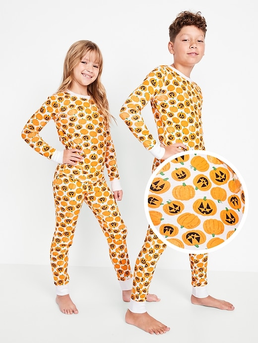 Image number 1 showing, Gender-Neutral Snug-Fit Graphic Pajama Set for Kids