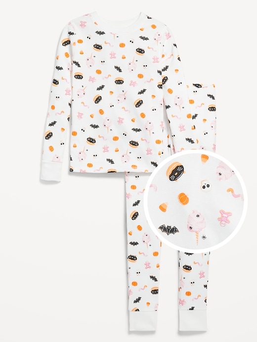 Image number 1 showing, Printed Snug-Fit Graphic Pajama Set for Girls
