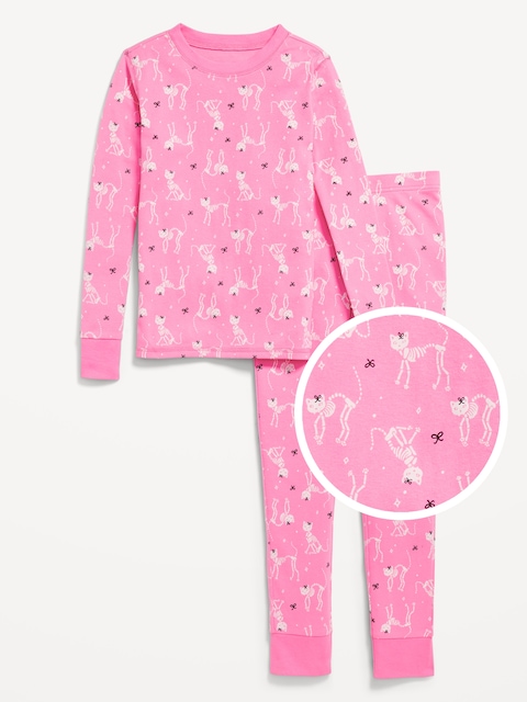 Printed Snug-Fit Graphic Pajama Set for Girls