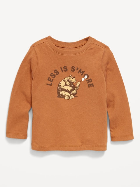 T-shirt à manches longues à imprimé unisexe pour tout-petit - Gingembre Brûlé