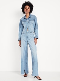 Image number 1 showing, High-Waisted Baggy Wide-Leg Jeans