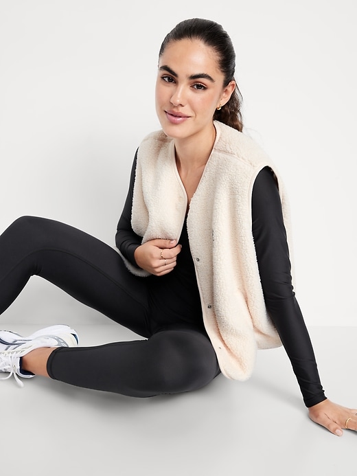Image number 3 showing, Loose Snap-Front Sherpa Vest