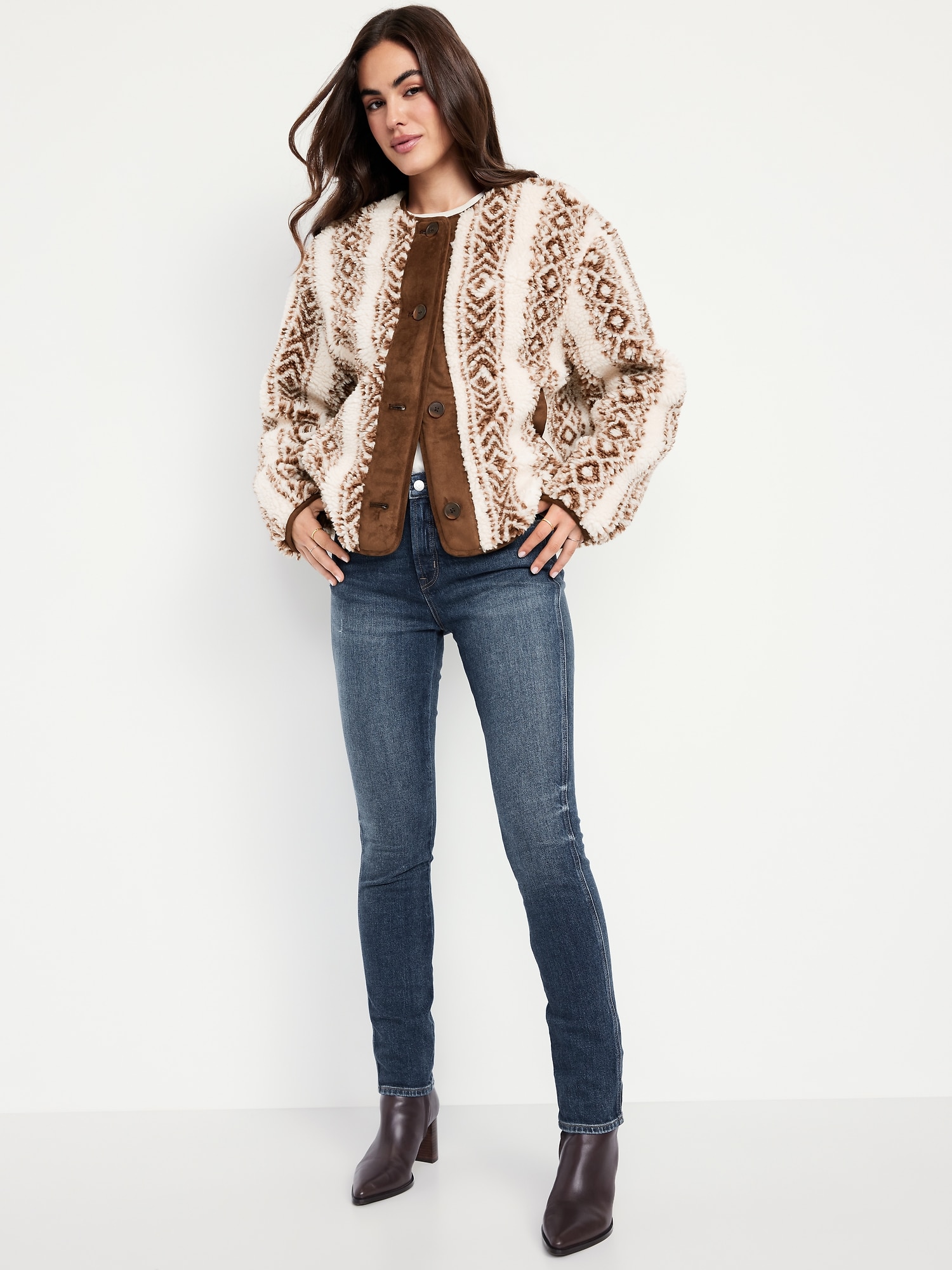 Button-Front Sherpa Jacket | Old Navy