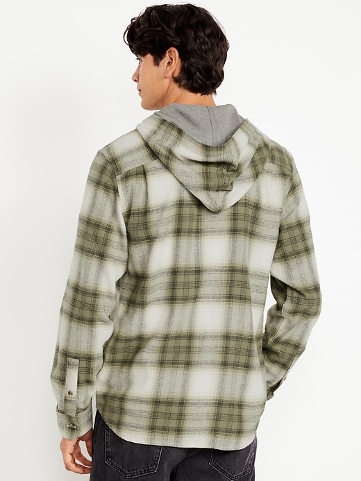 Image number 2 showing, Hooded Plaid Flannel Shirt