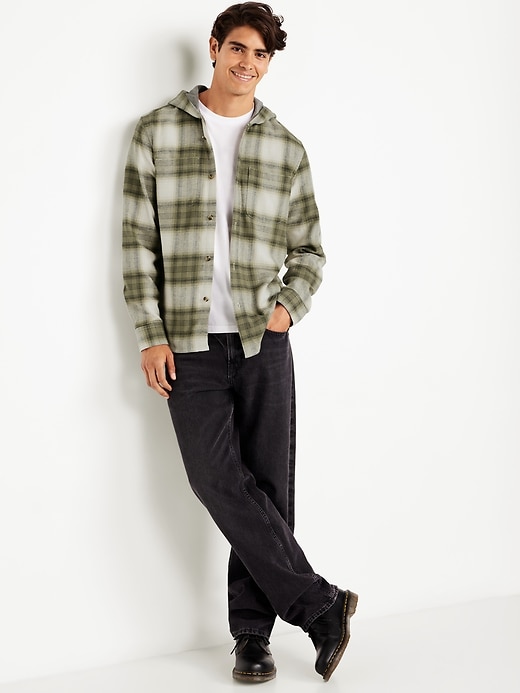 Image number 3 showing, Hooded Plaid Flannel Shirt