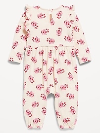 Image number 2 showing, Long-Sleeve Ruffle-Trim Ribbed Jumpsuit for Baby