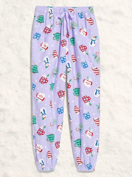 Image number 4 showing, High-Waisted Printed Flannel Pajama Jogger for Women