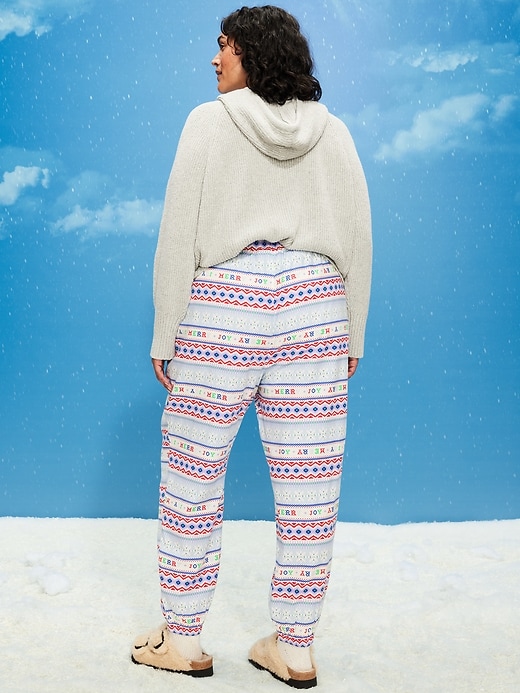 L'image numéro 8 présente Pantalon de pyjama style jogging à taille haute en flanelle à motif pour femme