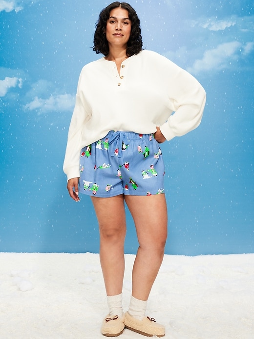 Image number 7 showing, Flannel Boxer Pajama Shorts for Women