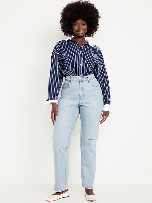 Image number 4 showing, Curvy Extra High-Waisted Straight Jeans