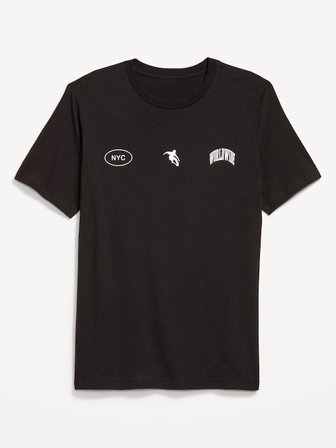 Graphic Crew-Neck T-Shirt - Light Black Heather