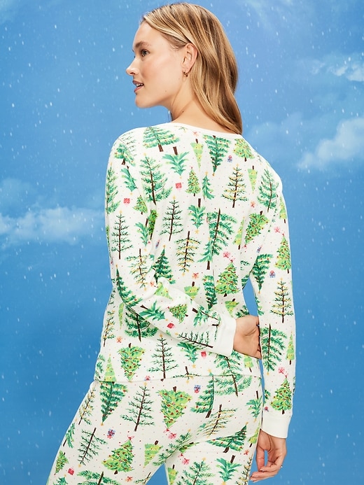 Image number 6 showing, Scoop-Neck Waffle Pajama Top for Women