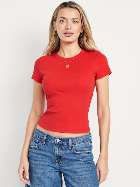 Snug Crop T-Shirt - Amaryllis