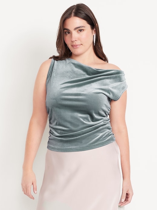 Image number 4 showing, Velvet Ruched Top