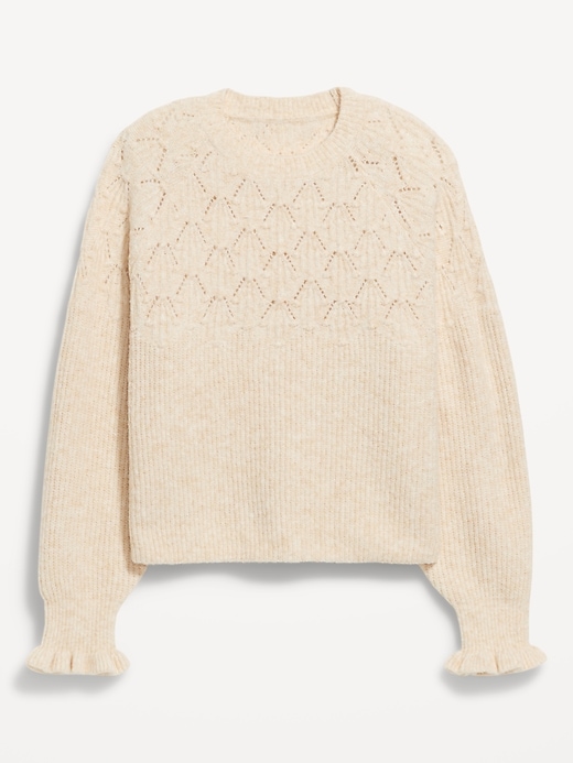 Image number 5 showing, Loose Crew-Neck Cropped Sweater