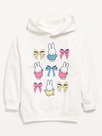 L'image numéro 2 présente Tunique à capuchon surdimensionnée à imprimé Miffy™ pour fille