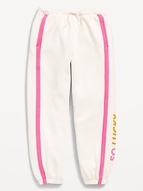 L'image numéro 4 présente Pantalon de jogging en coton ouaté coupe généreuse à taille haute pour fille